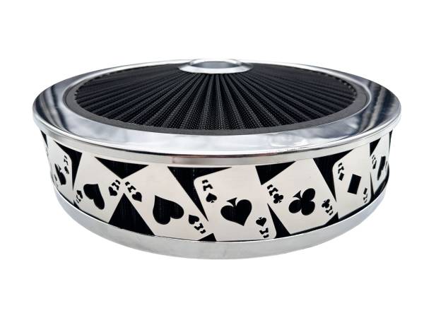 Granatelli Motorsports - Blingz Beauty Bandz Black And Chrome Air Filter Assembly , Aces Wild