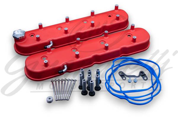 Granatelli Motor Sports - Granatelli Motor Sports LS Tall Valve Cover Red Wrinkle Finish, 4.8, 5.3, 5.7, 6.0, 6.2, 7.0L, Pair