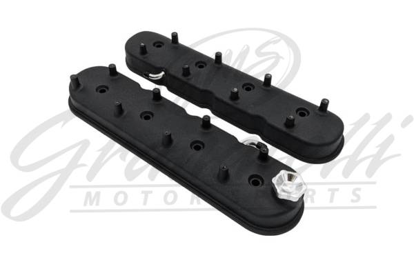 Granatelli Motor Sports - Granatelli Motor Sports  LS Tall Valve Cover Black Wrinkle Finish, 4.8, 5.3, 5.7, 6.0, 6.2, 7.0L, Pair