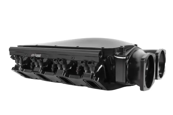 Granatelli Motor Sports - Granatelli Motor Sports MEGAZILLA Black Billet LS Manifold – Twin 103mm Inlets