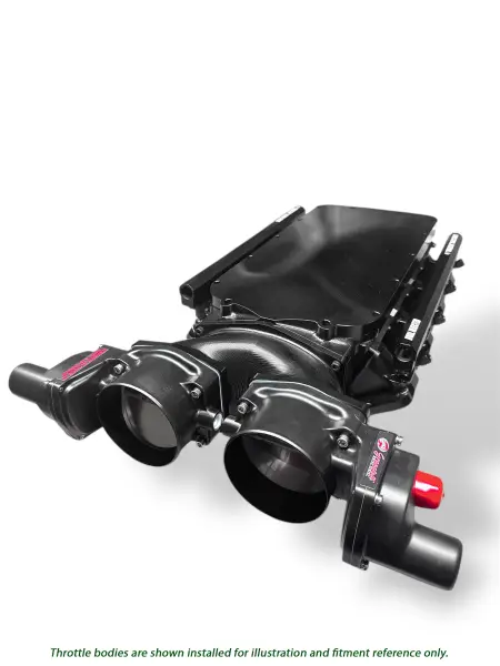 Granatelli Motor Sports - Granatelli Motor Sports MEGAZILLA Black Billet LS Manifold – Twin 103mm Inlets