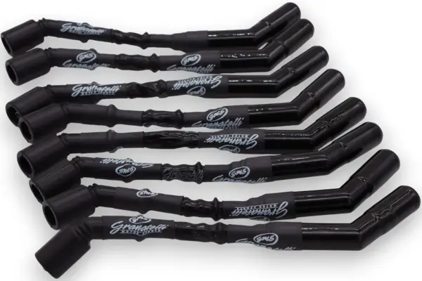 Granatelli Motor Sports - 12 inch Black "0 ohm" High Performance Spark Plug Wires With Ceramic Boots 28-1629-CBB