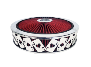 Blingz Beauty Bandz Red and Chrome Air Filter Assembly , Aces Wilds