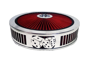 Blingz Beauty Bandz Red and Chrome Air Filter Assembly , Craps