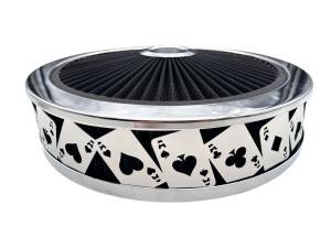 Blingz Beauty Bandz Black And Chrome Air Filter Assembly , Aces Wild