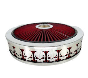 Blingz Beauty Bandz Red and Chrome Air Filter Assembly , Skullz