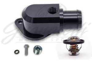 Granatelli Motor Sports Black Billet Thermostat Housing with Thermostat 430180B