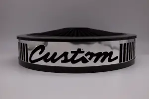 Granatelli Motor Sports - Blingz Beauty Bandz, "SPECIAL ORDER" Grill Insert, 14" x 3" Black Filter Element, Black Chrome Lip around Black Filtered Lid. - Image 2