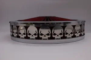Granatelli Motor Sports - Blingz Beauty Bandz Red and Chrome Air Filter Assembly , Skullz - Image 2