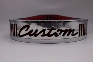 Granatelli Motor Sports - Blingz Beauty Bandz, "SPECIAL ORDER" Grill Insert, 14" x 3" Red Filter Element, Chrome Lip Around Red Filtered Lid. - Image 2