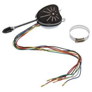 Turn Signal Switch, W/ Billet Cover "SUNRISE", Bright Black SYSTEM