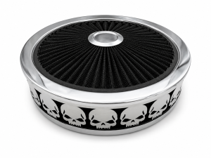 Granatelli Motor Sports - Blingz Beauty Bandz Black And Chrome Air Filter Assembly , Skullz - Image 2