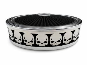 Granatelli Motor Sports - Blingz Beauty Bandz Black And Chrome Air Filter Assembly , Skullz - Image 3